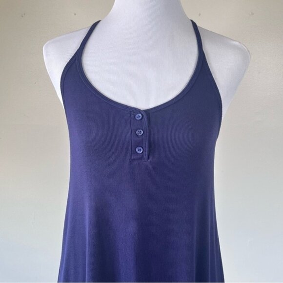 Floreat Anthropologie Navy Lace Racerback Tank Medium - Picture 3 of 9
